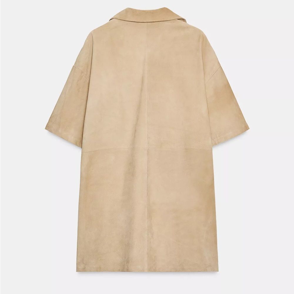 ZARA 100% SUEDE LEATHER DRESS ZW COLLECTION LIMITED EDITION - Picture 5 of 6